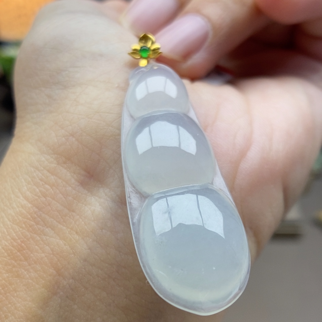 翡翠18K金镶嵌颈饰吊坠54