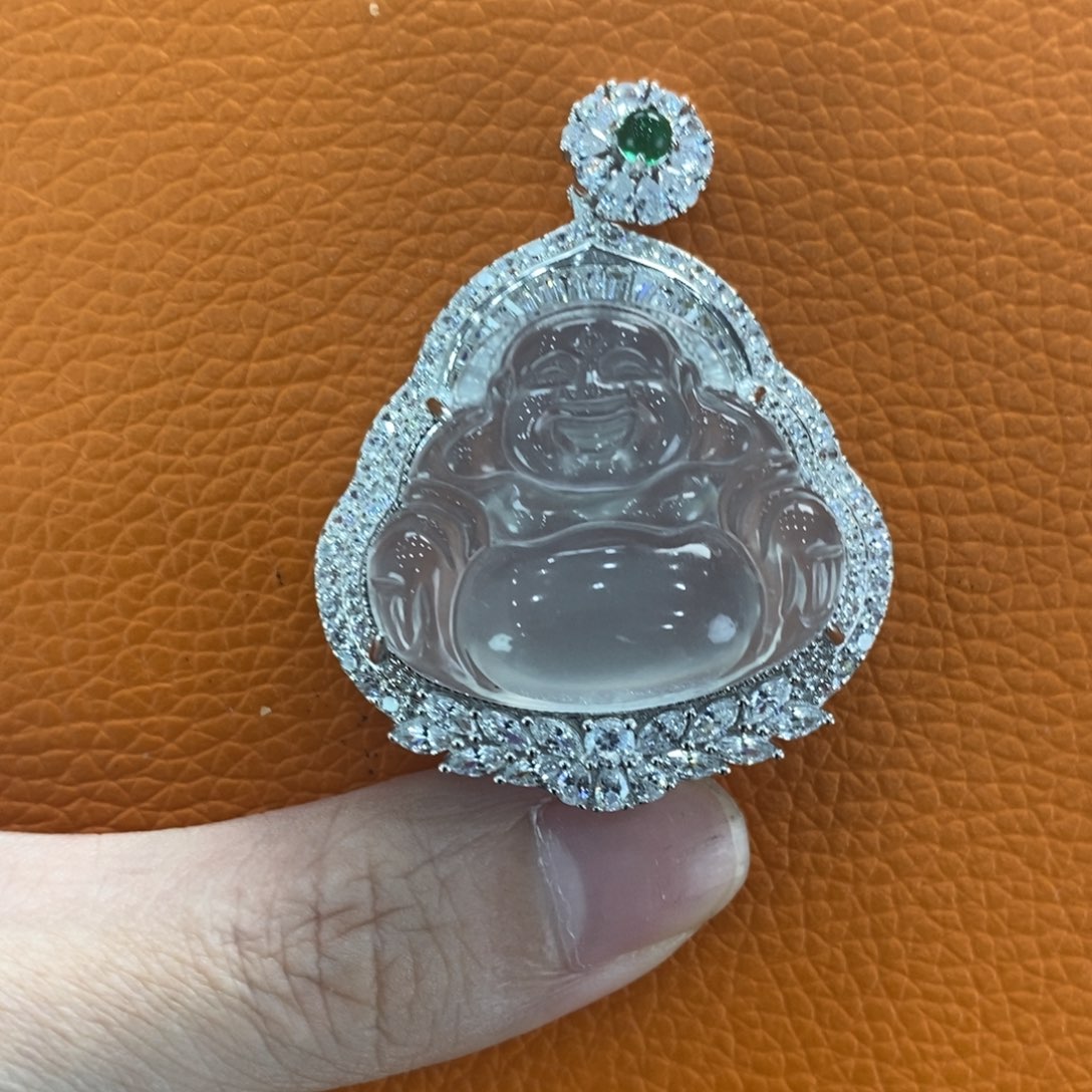 石英质玉吊坠(赠链)银S925镶嵌慕*