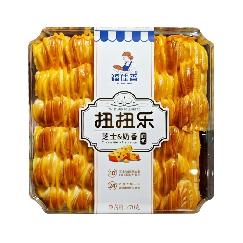 福佳香扭扭乐芝士&奶香面包270g