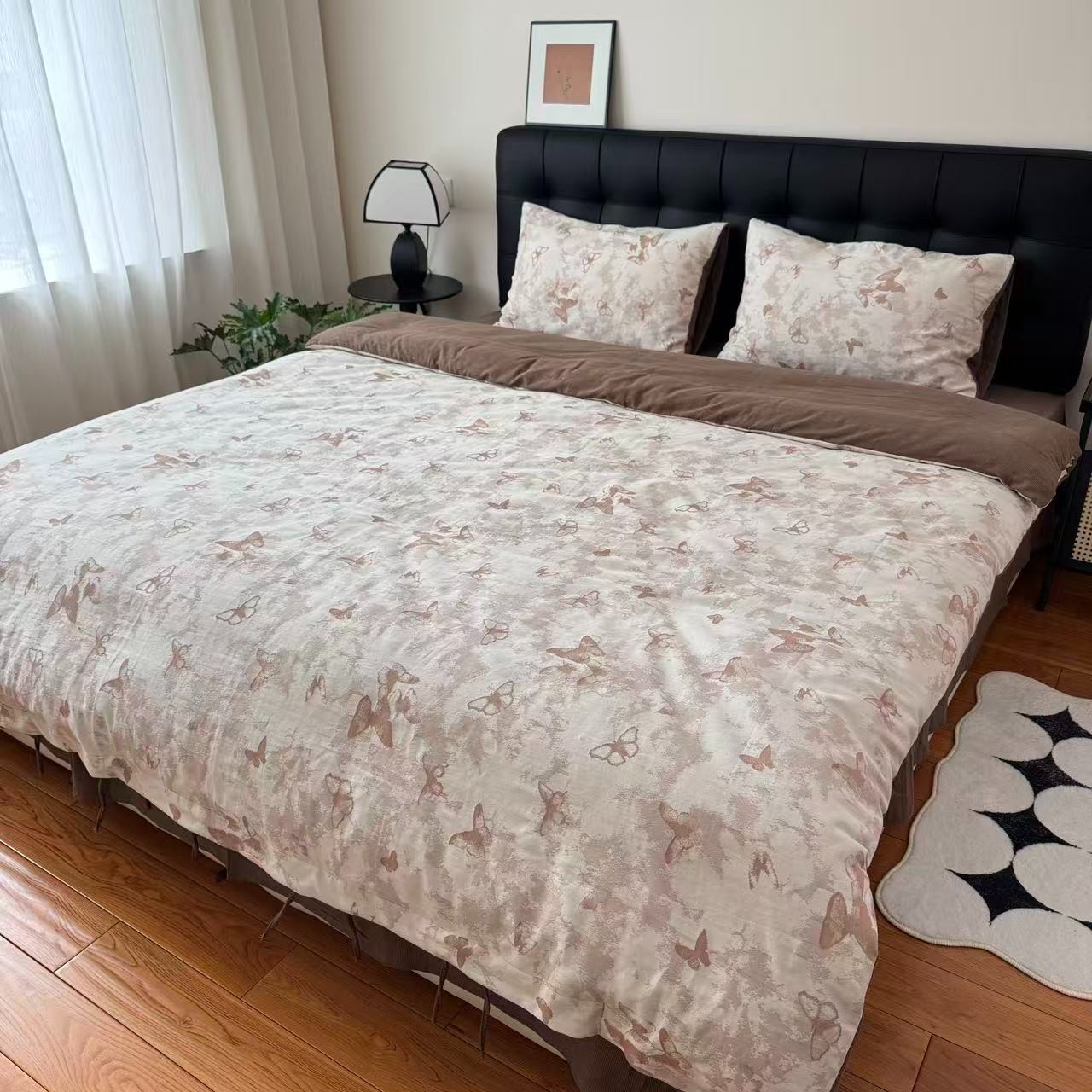 高货新品！东方美学全棉高克重纯棉提花双层纱复古姹寂风四件套