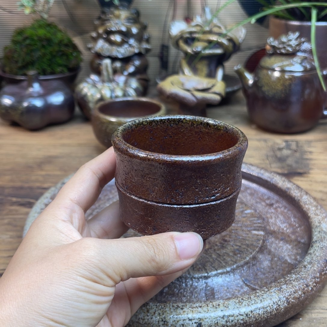 柴烧粗陶杯一物一拍100