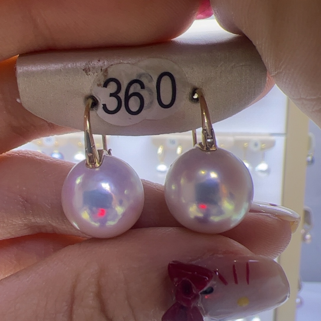 淡水珍珠耳饰18K金镶嵌