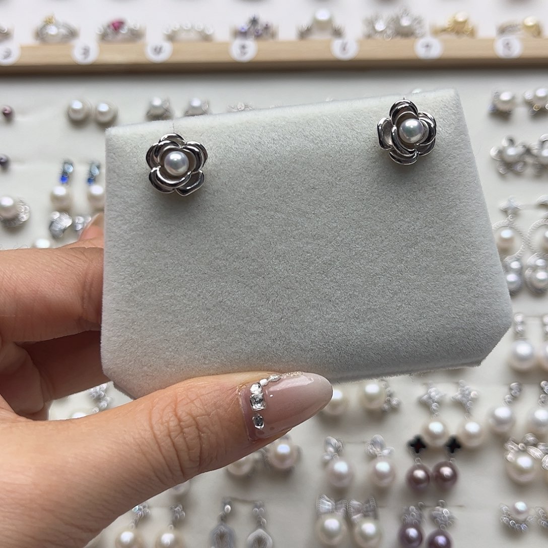 耳饰淡水珍珠银S925镶嵌