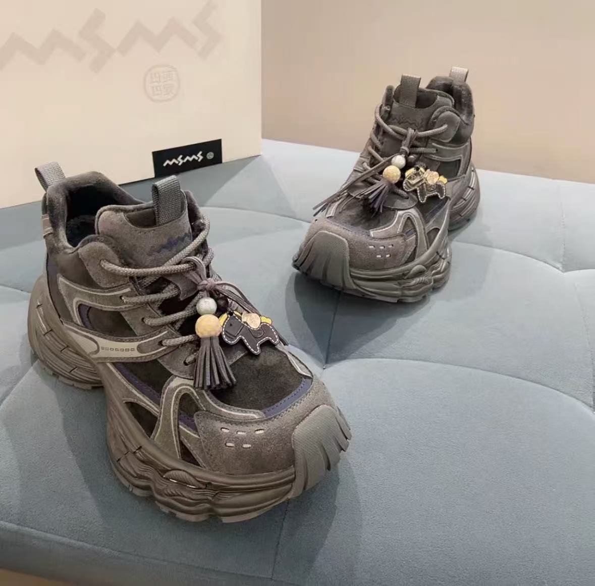 28-576条纹交叉绑带0老爹鞋时尚休闲鞋单鞋时尚加绒女鞋576