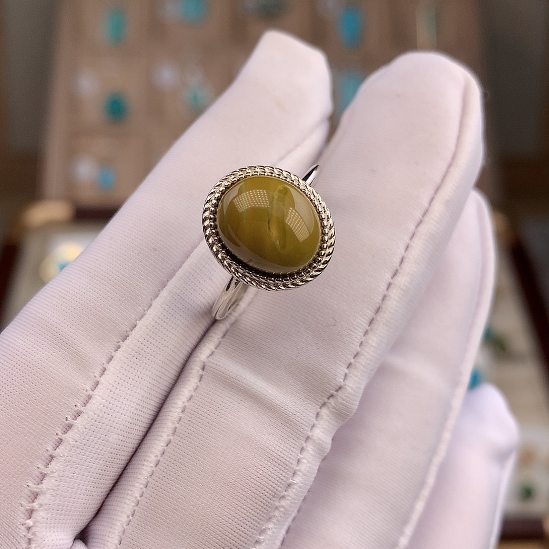 绿松石银S925镶嵌戒指