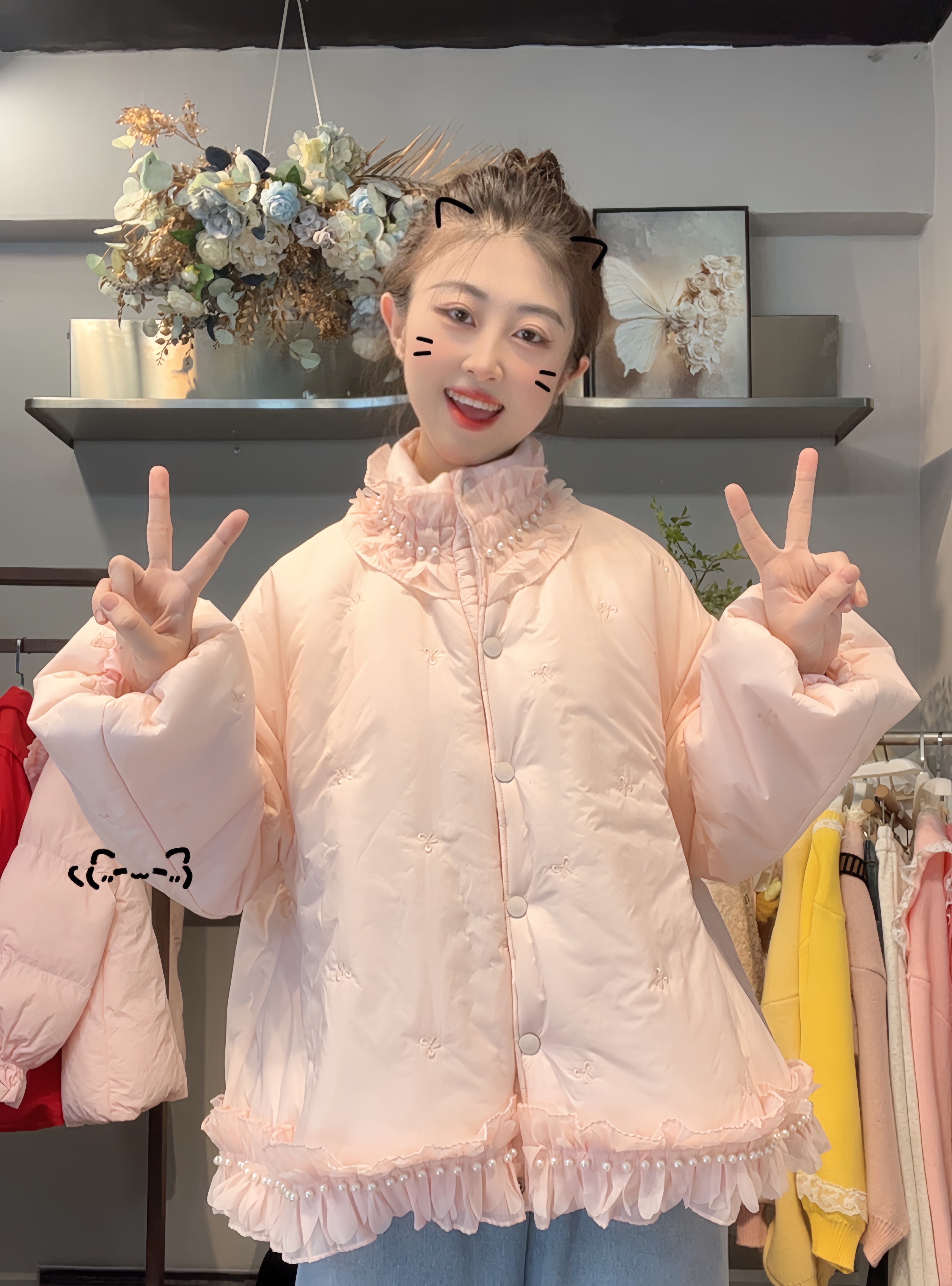 刺绣棉衣短款加厚常规修身型厚款免洗保暖棉服外套