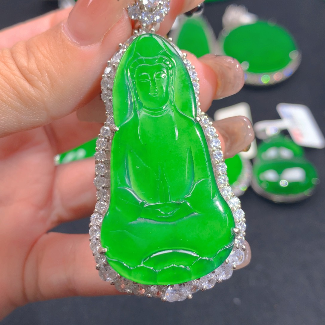 翡翠颈饰银S925镶嵌11111111111