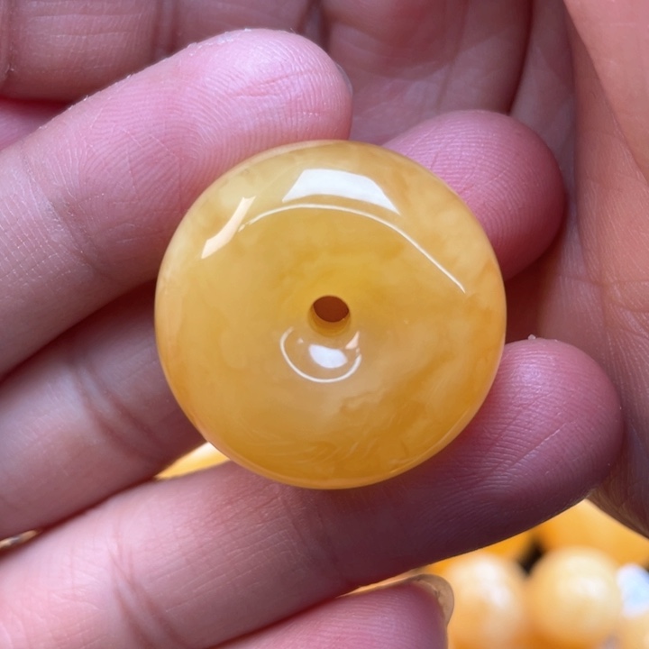 蜜蜡裸石未镶嵌用****7蜜蜡平安扣