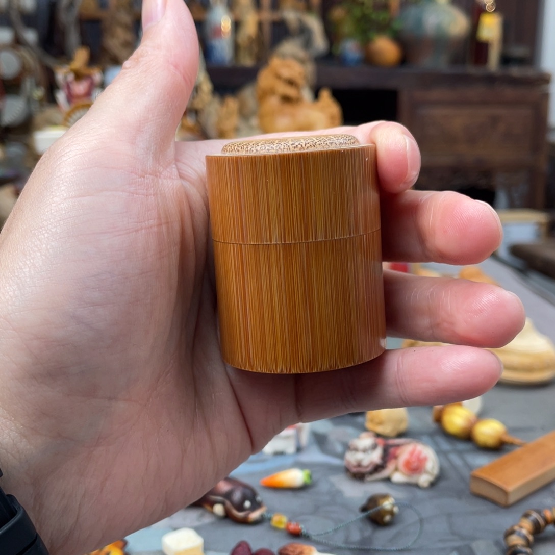 闲***二木方颜竹木艺术把件