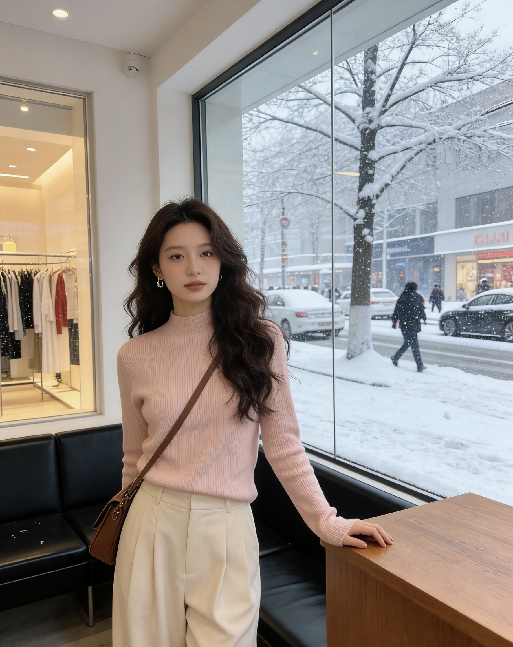 YIXINMEI 加绒加厚 一体绒满天星闪闪温柔慵懒感冬季厚毛衣女