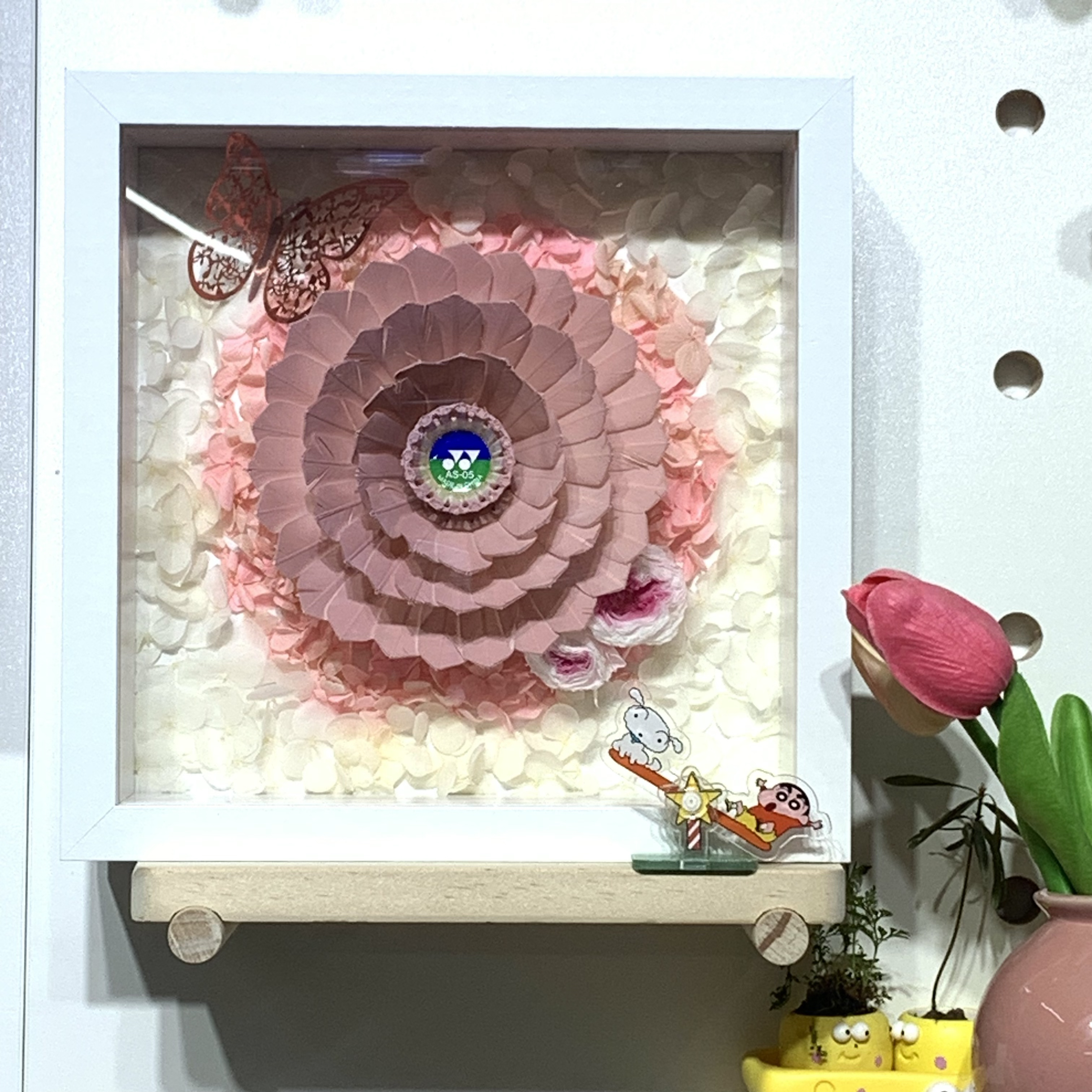 【成品】DIY羽毛球玫瑰花束相框（顺丰包邮）
