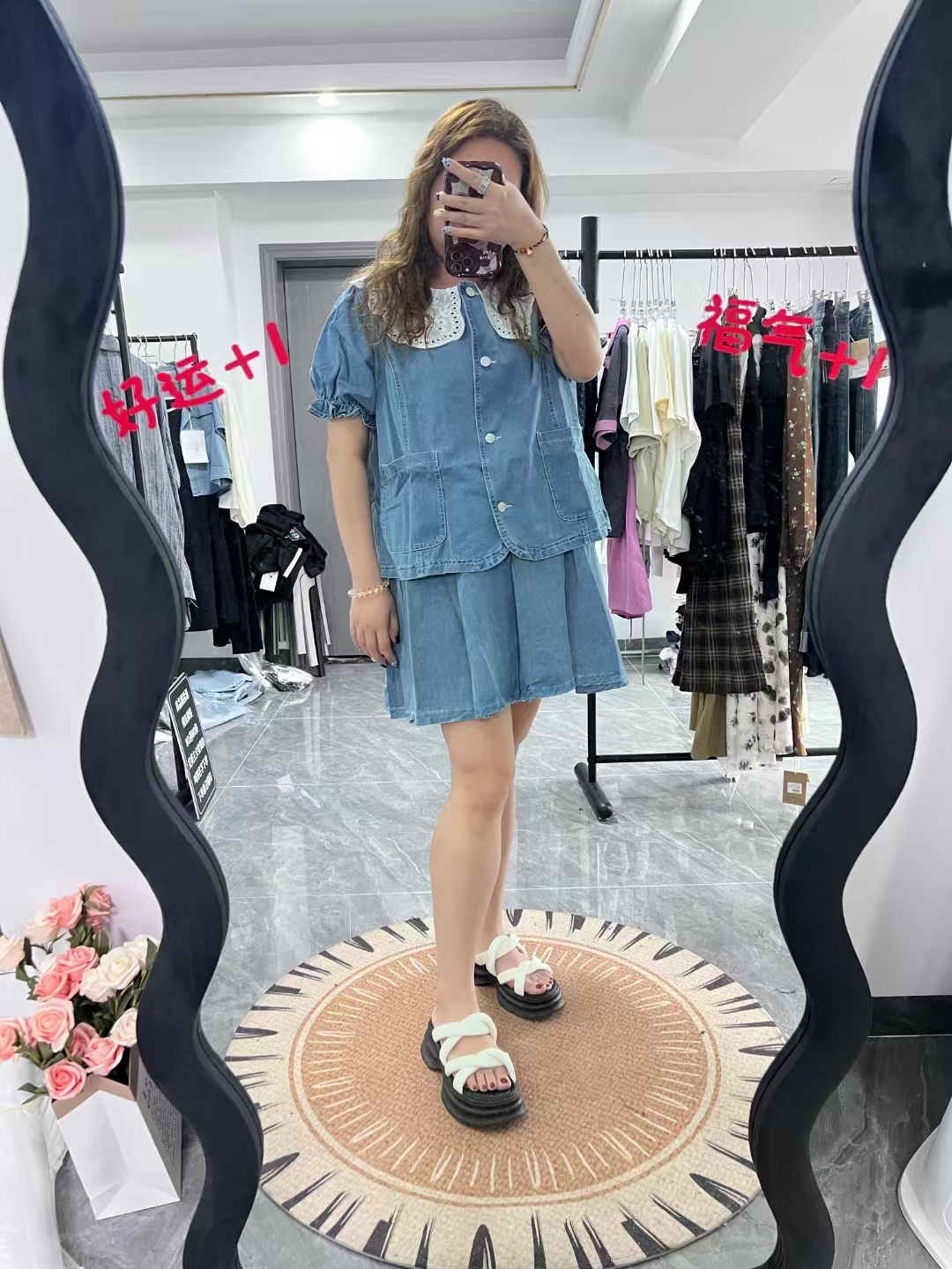 （油菜）娃娃领牛仔两件套