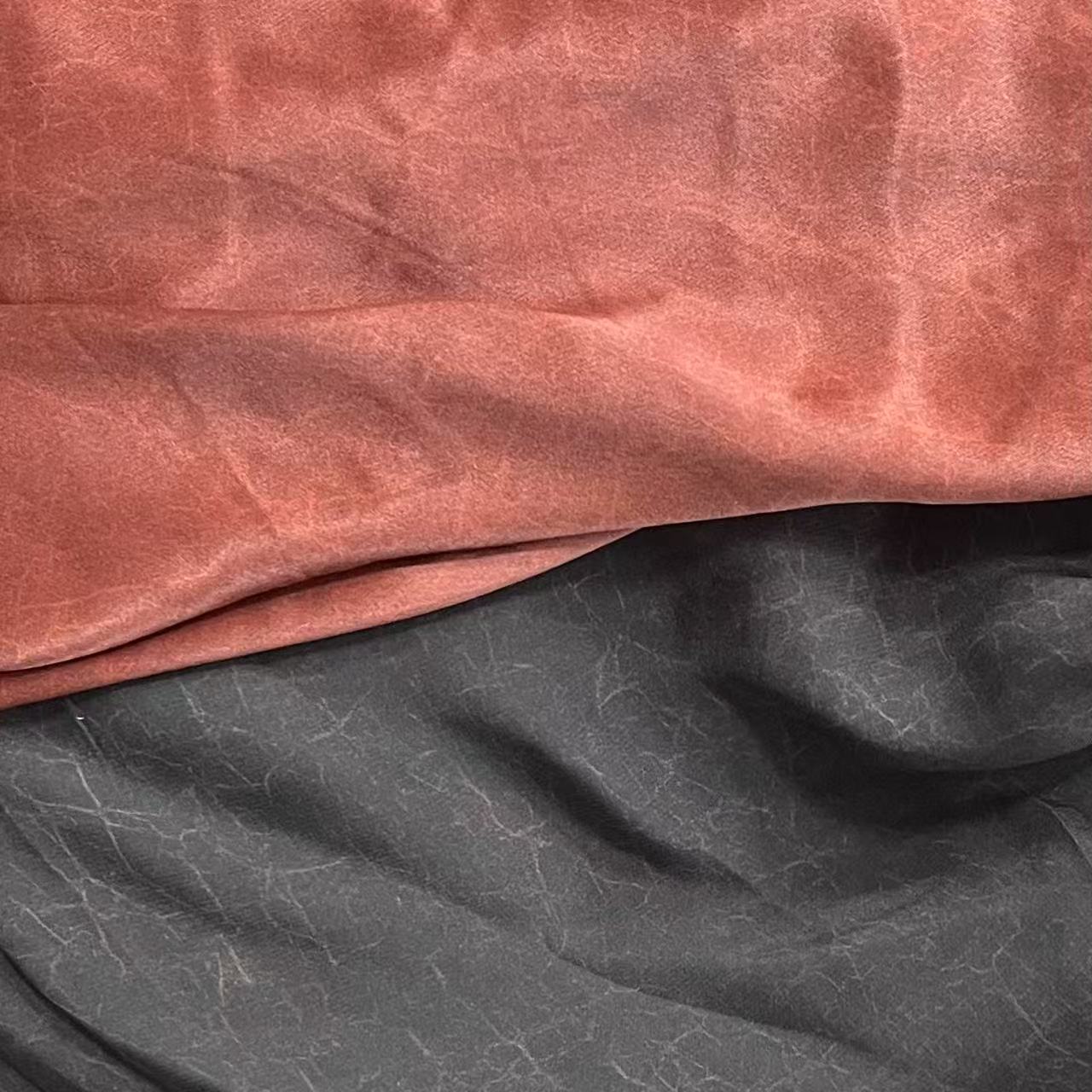 【绒兰】品牌打样！重磅丝绸服装面料 75号  裂纹 咖＋黑