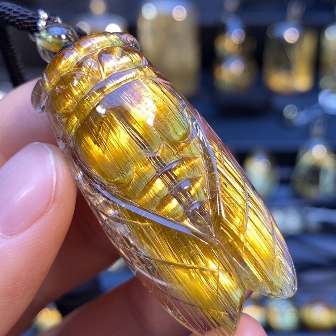 水晶未镶嵌颈饰钛晶知了