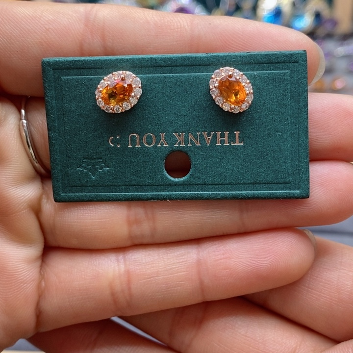 水晶耳饰银S925镶嵌长*天然水晶耳饰