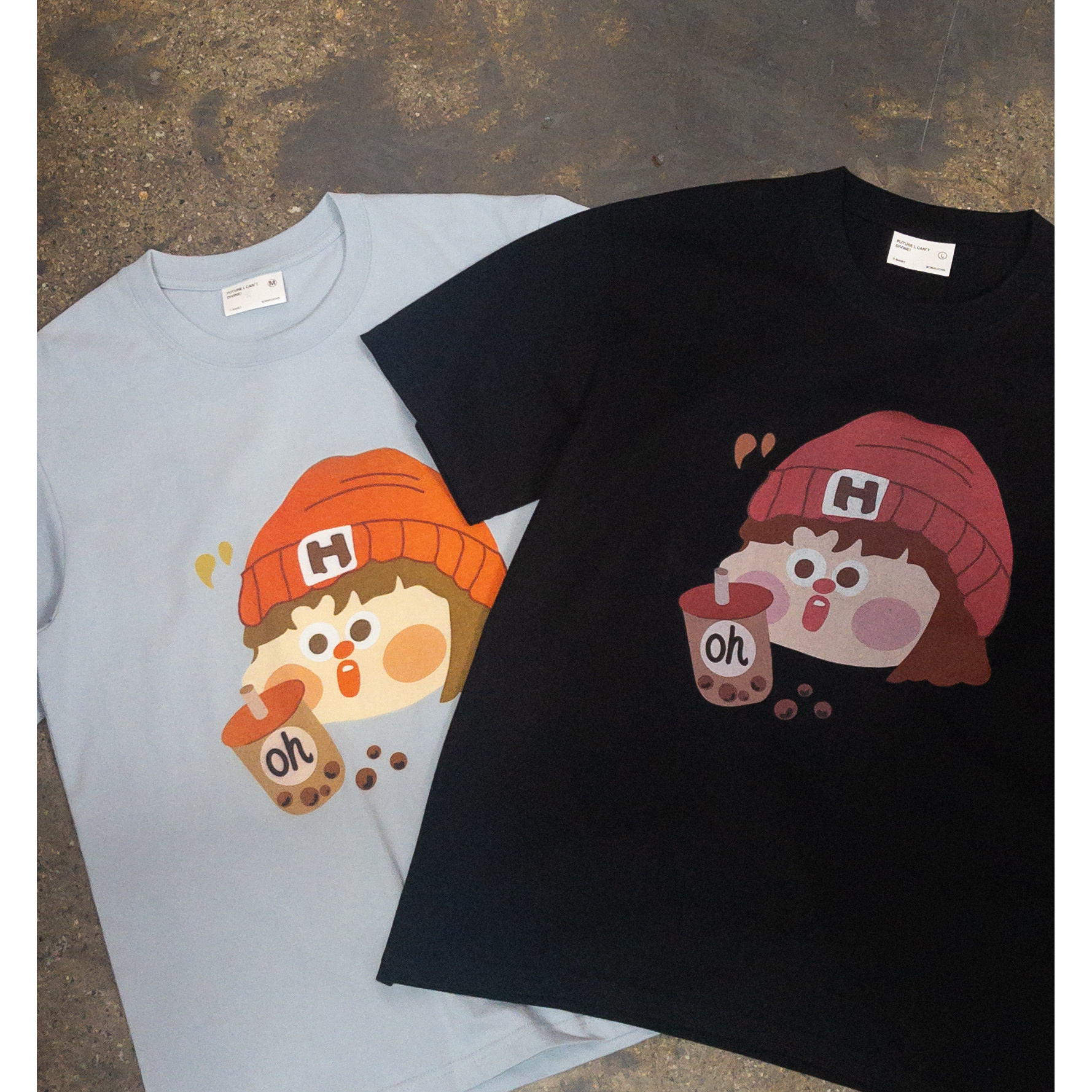 【T恤系列】奶茶女孩 230g精梳棉男女同款短袖