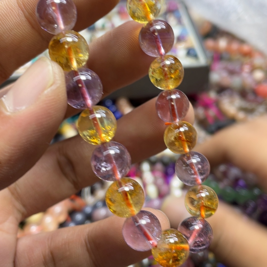 紫晶颈饰银S800镀金镶嵌