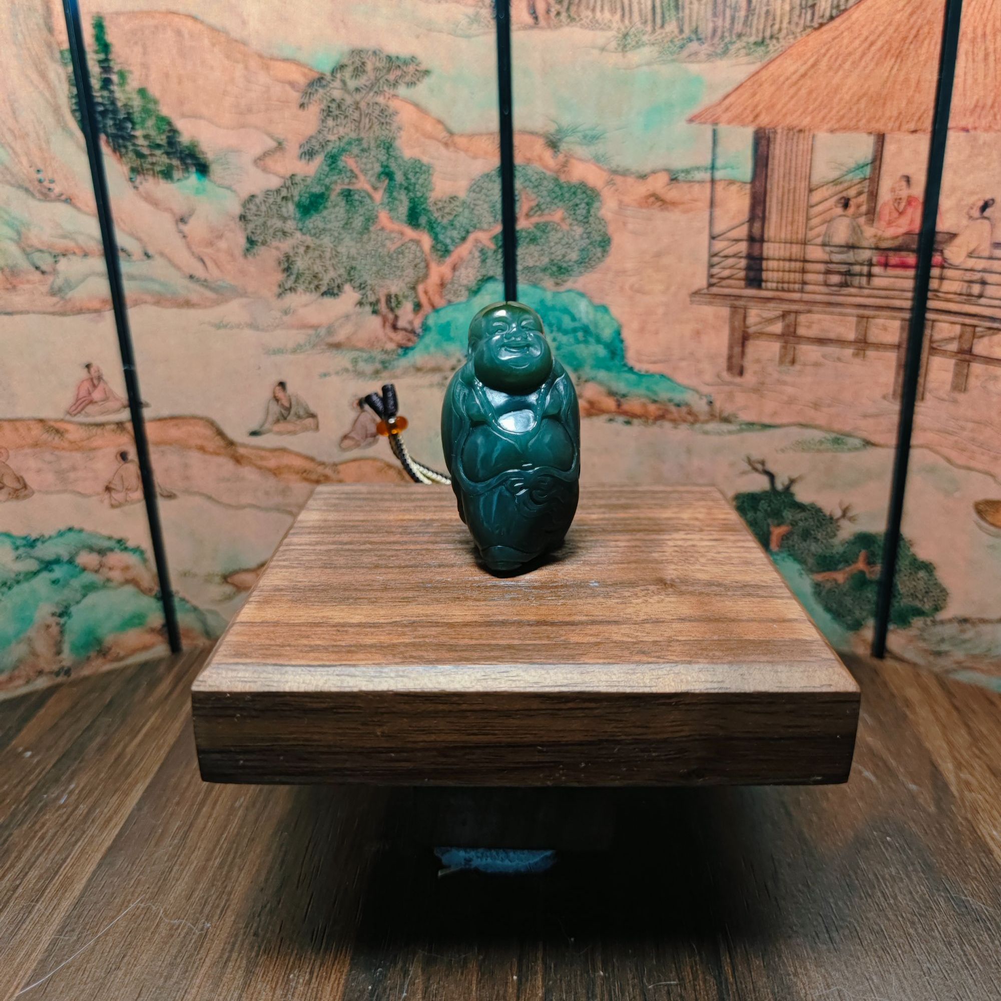 B和田玉逍遥自在佛吊坠0614