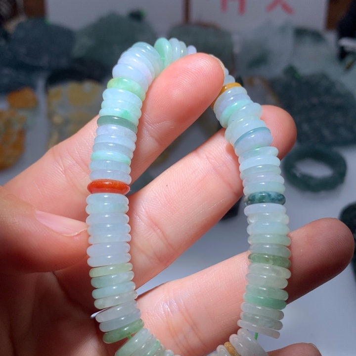 翡翠颈饰未镶嵌保真天然A货翡翠