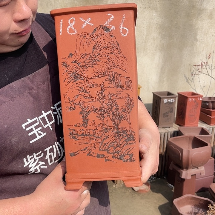 紫砂花盆紫砂等传统