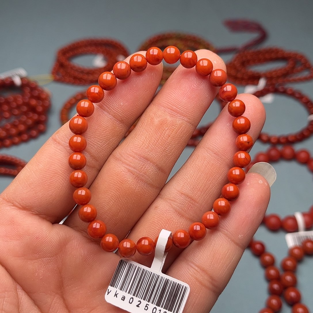 南红玛瑙未镶嵌手链柿子红卡6