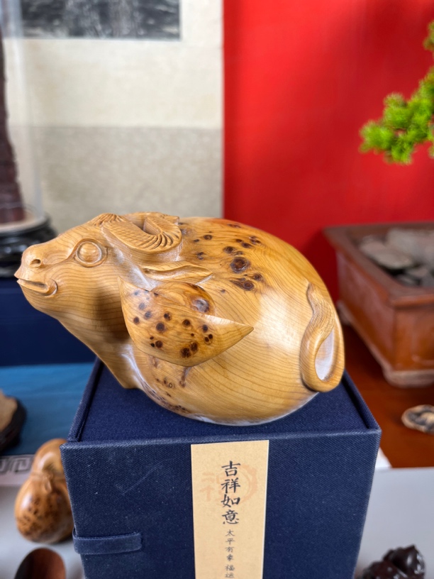 手工雕刻 太行崖柏榴花料 TH665599