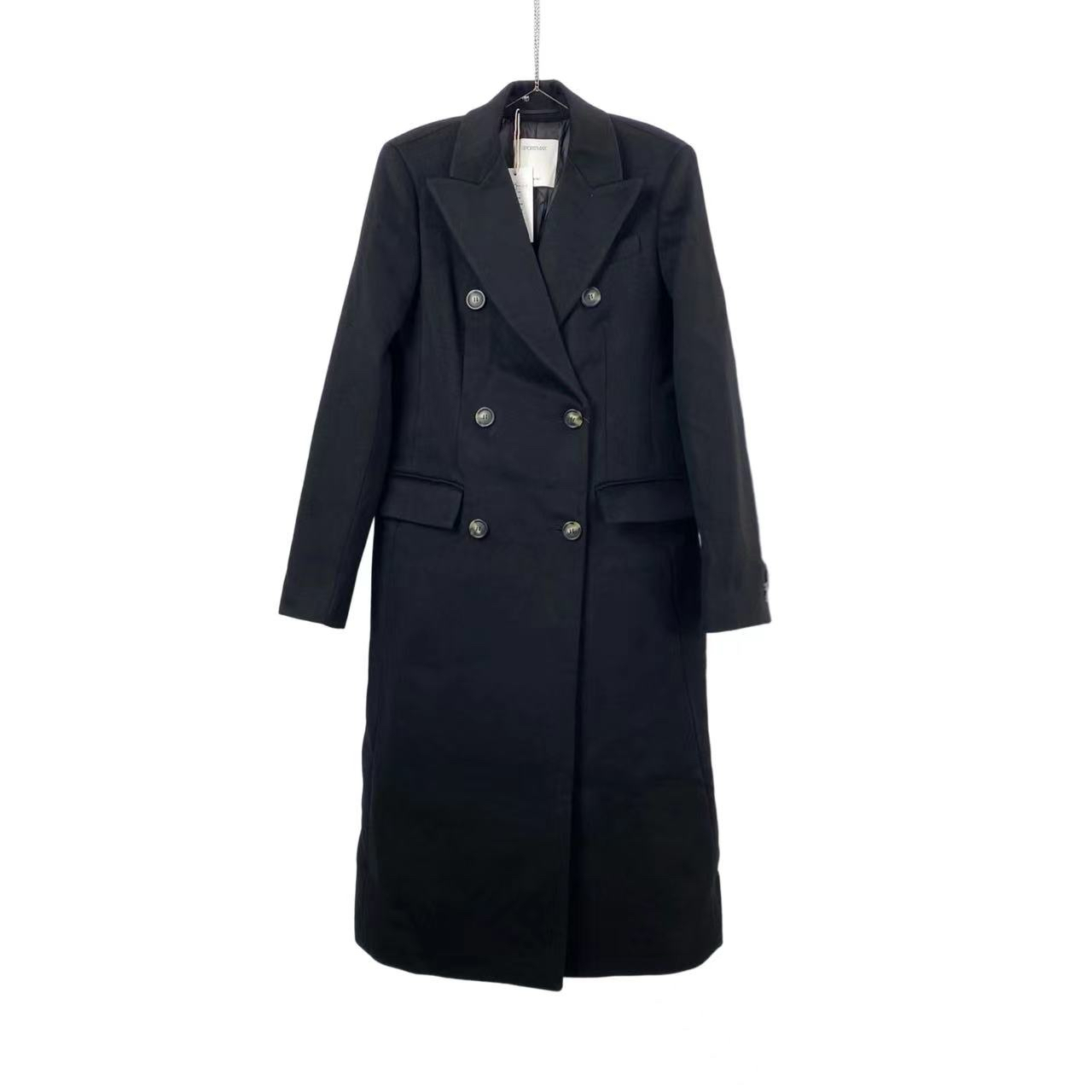 Sportmax aa1277 SS22黑色修身双排扣羊毛外套 40码 吊牌 未使用