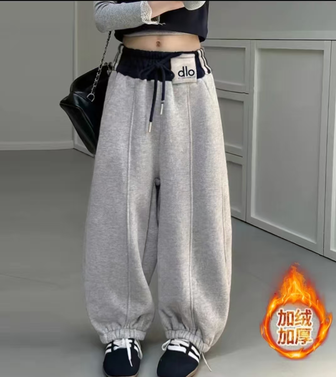 【立体加绒】2025男女童加绒时尚冬季简约百搭防寒宽松卫裤上学神裤