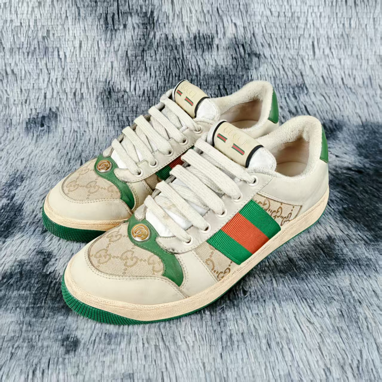 95新 GUCCI/古驰 珐琅印花脏脏鞋 40.5码 无盒