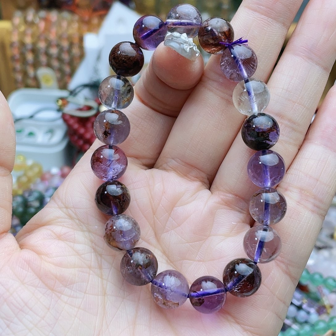 水晶手串未镶嵌紫幽灵10mm