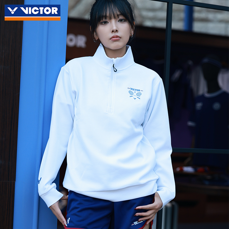 VICTOR威克多胜利羽毛球服俱乐部系列男女针织立领卫衣T-5512VBC