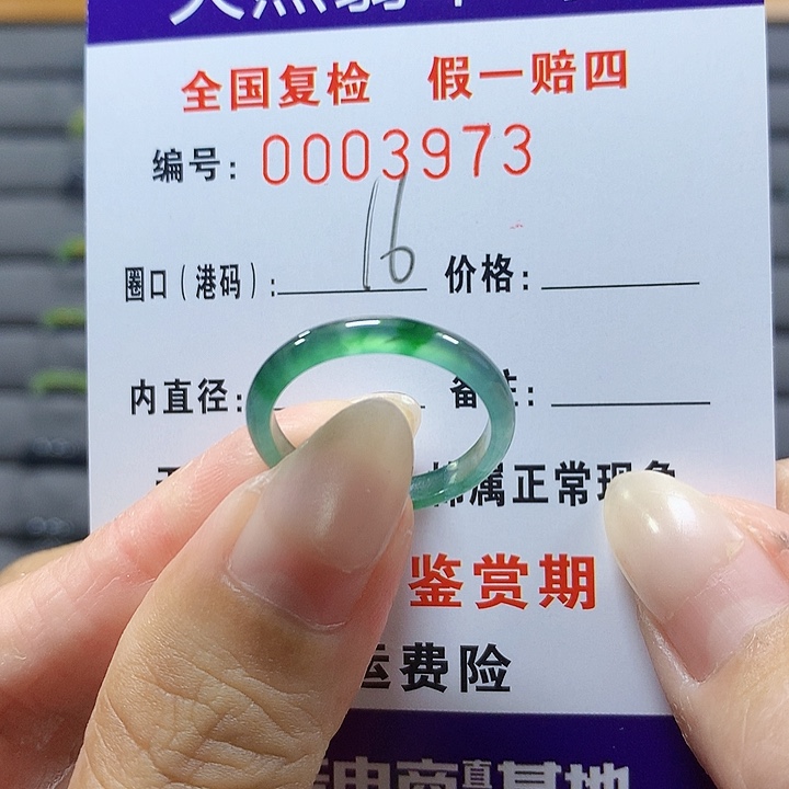 翡翠未镶嵌戒圈3973