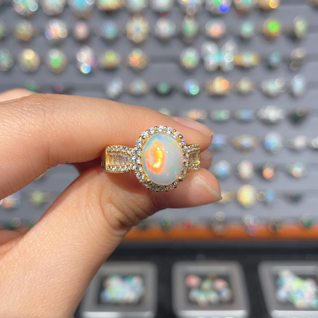 欧泊欧泊戒指银S925镶嵌