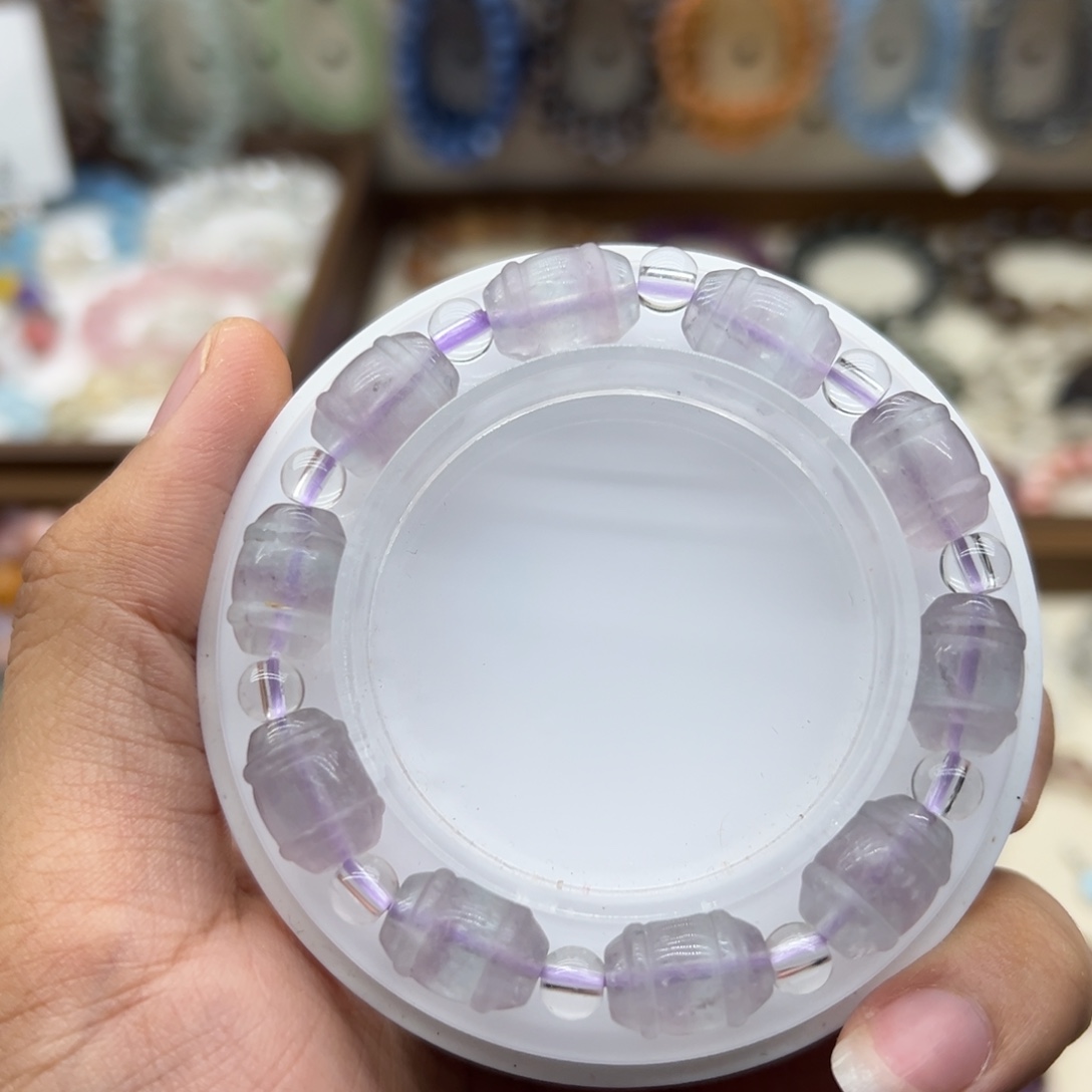 水晶未镶嵌手链萤石桶珠