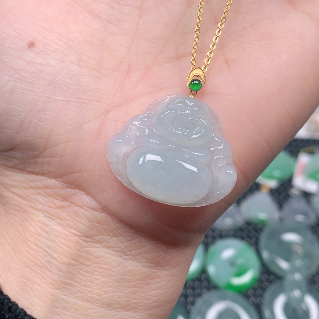 【闪购商品】翡翠吊坠(不含链)18K金镶嵌