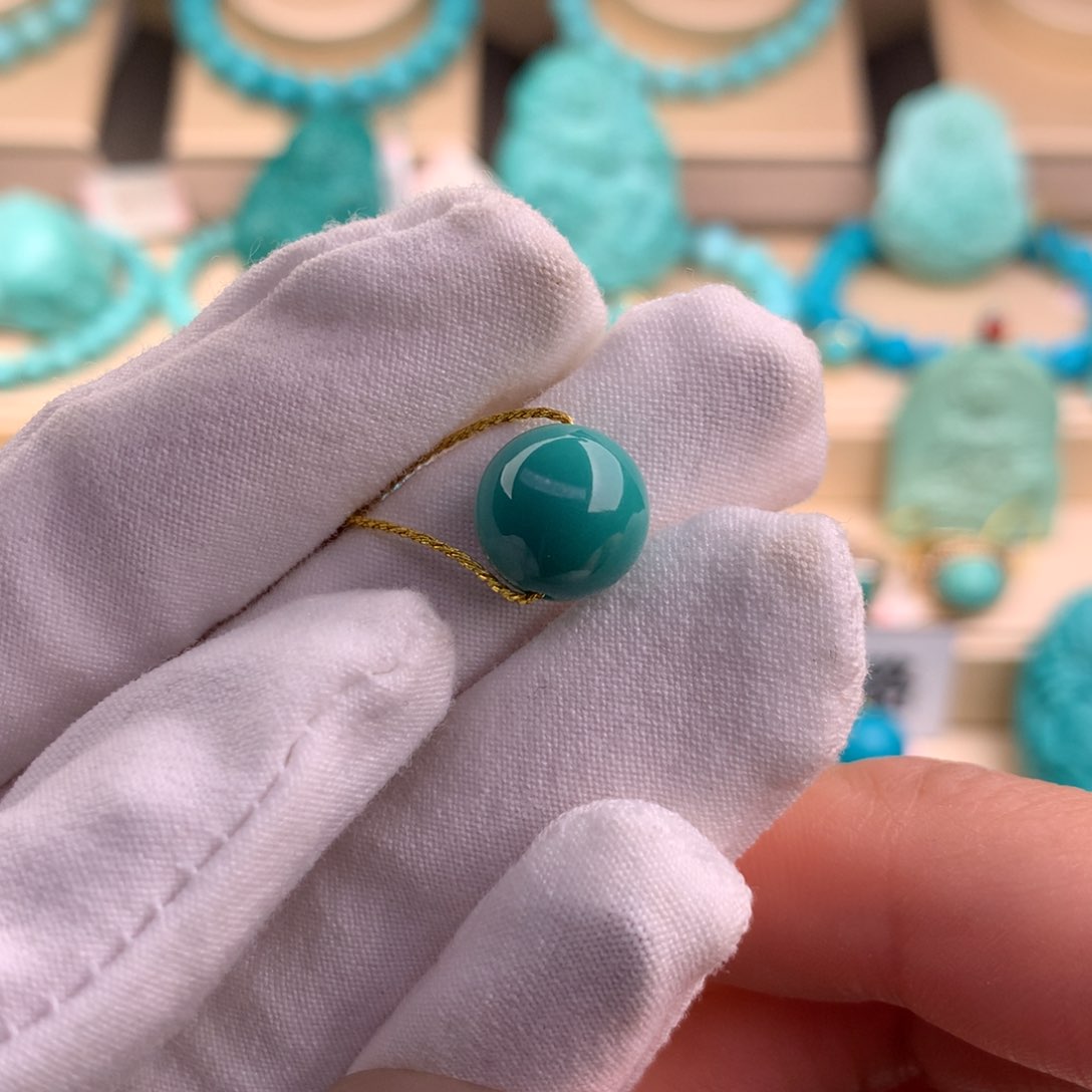 绿松石珠宝奇石未镶嵌10.6mm