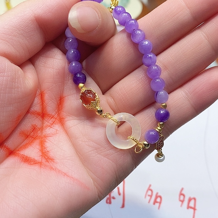 翡翠散珠大*紫罗兰手串