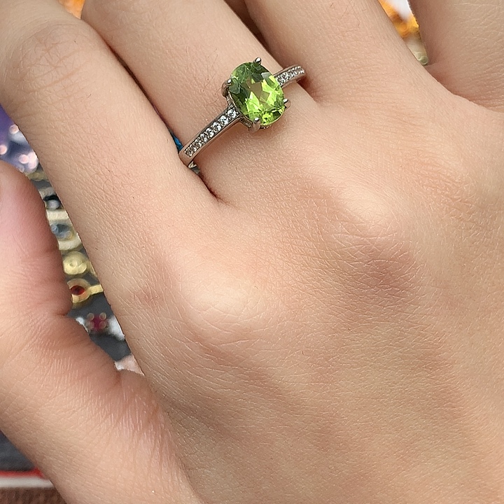 银S925镶嵌戒指橄榄石