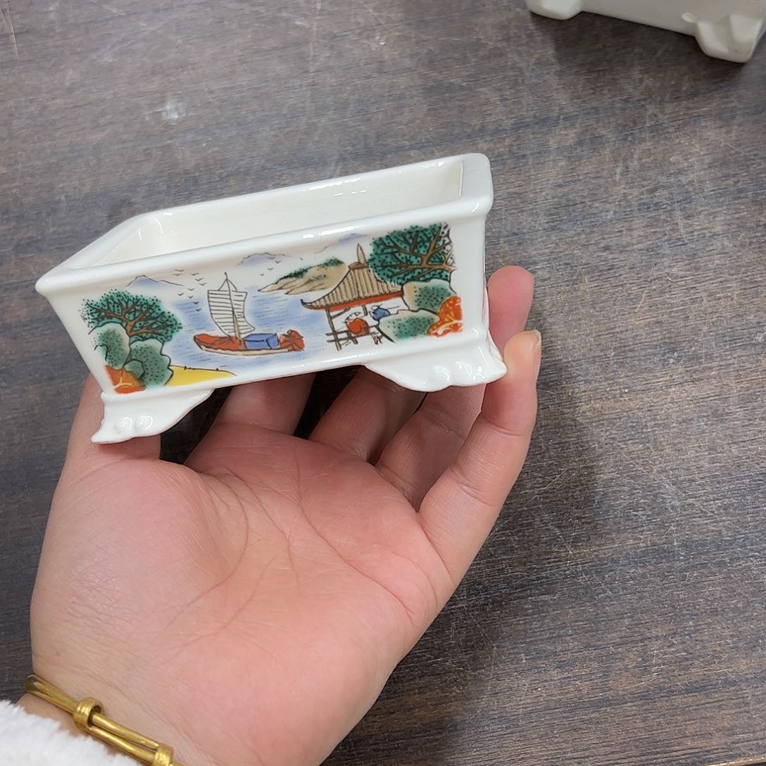 紫砂花盆270号微瑕10/8/4cm