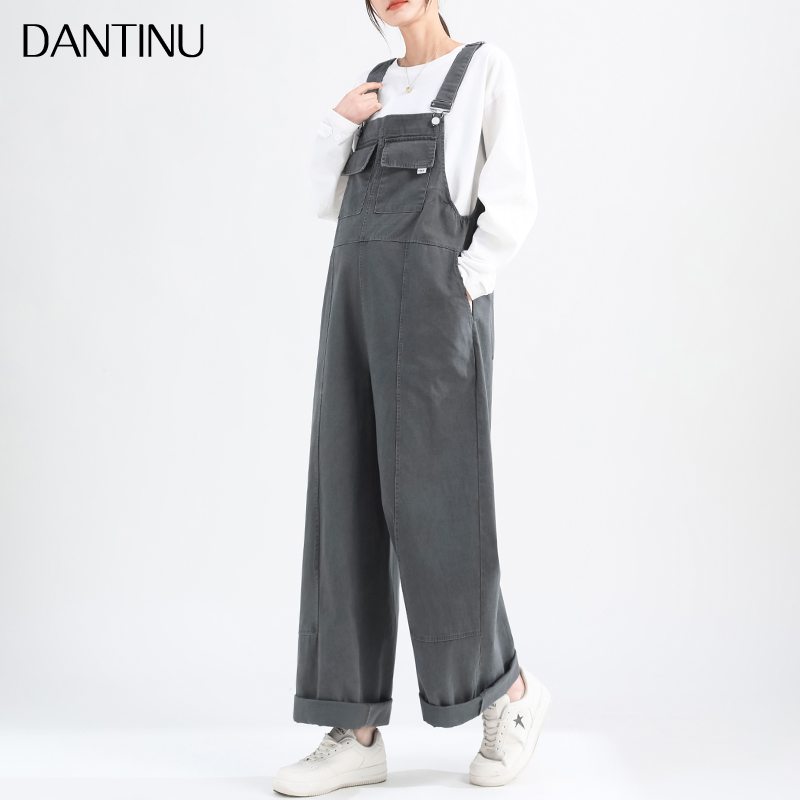 孕妇背带裤女2025新款春季休闲时尚大码小个子直筒阔腿裤