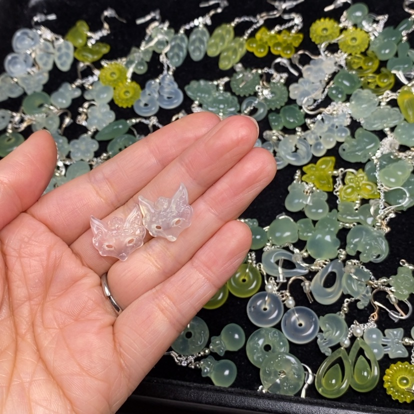 【闪购商品】蛇纹石玉未镶嵌挂件耳饰耳环项链