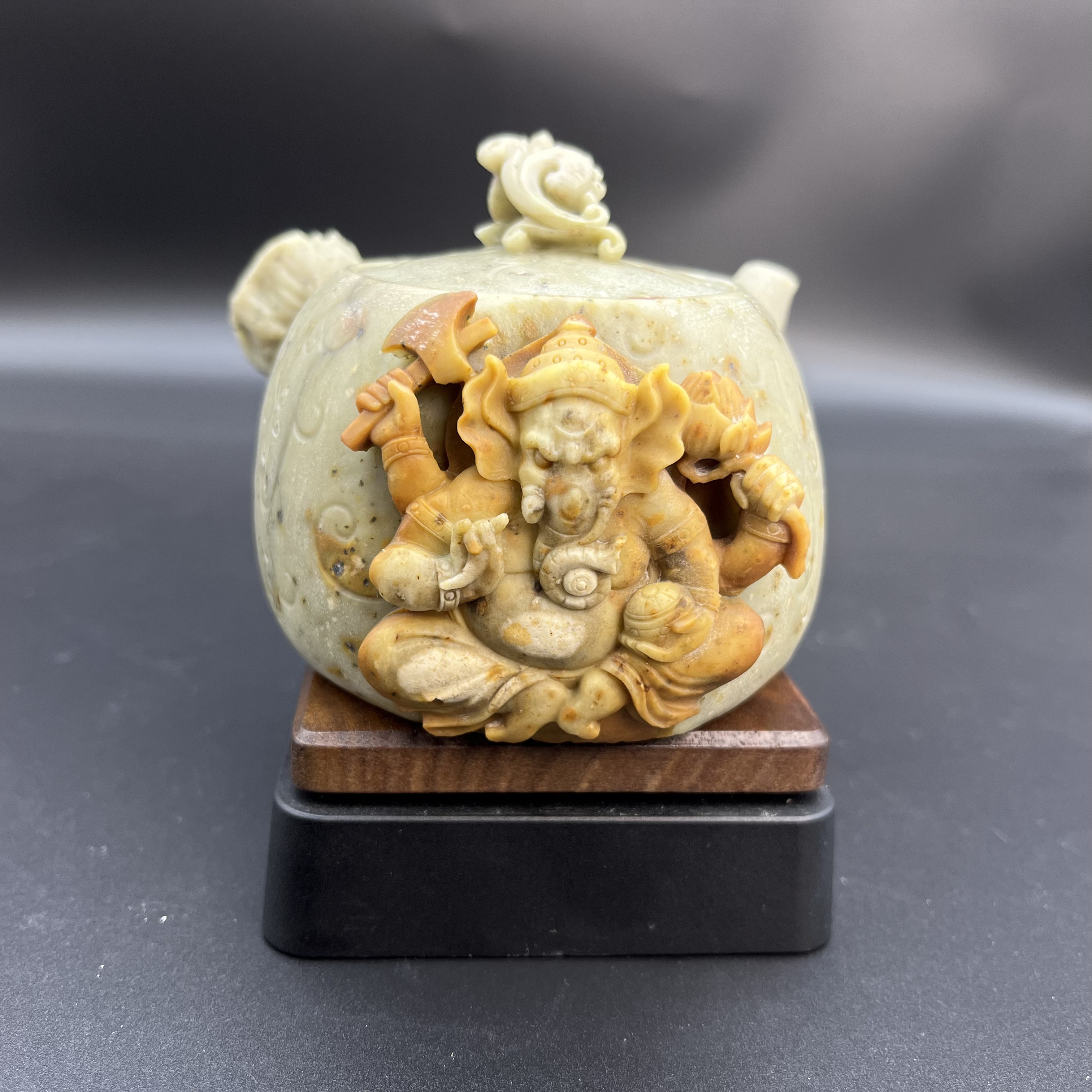 【象神】•研壶社•冰碛玉石壶一壶一杯创意纯手工