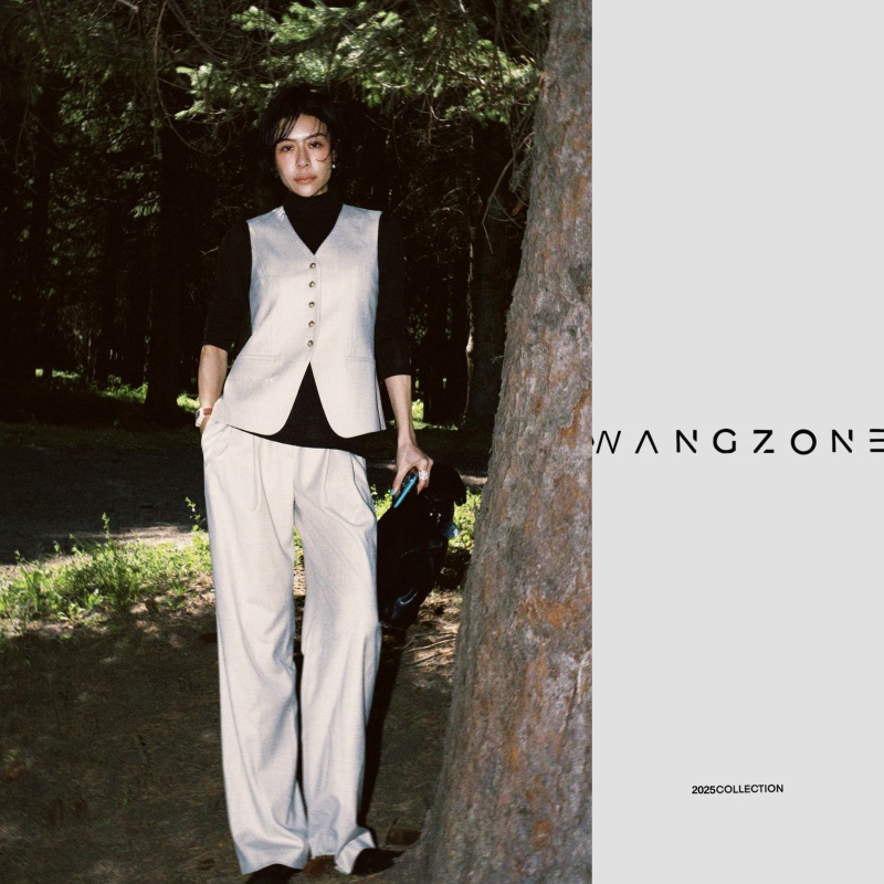 WANG ZONE | 轻奢羊毛山羊绒老钱V领无袖马甲休闲套装