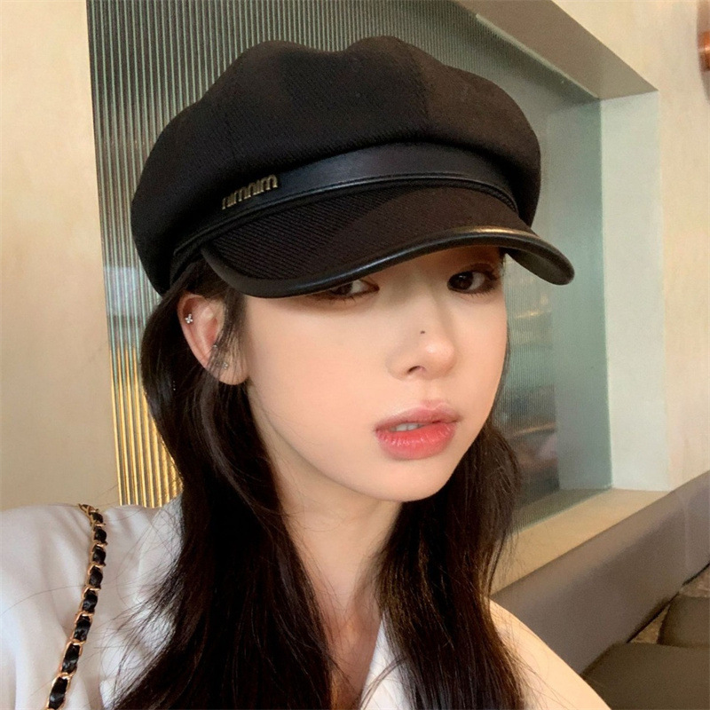 高级感美拉德贝雷帽女款2025新款春秋鸭舌八角帽显脸小女孩帽子