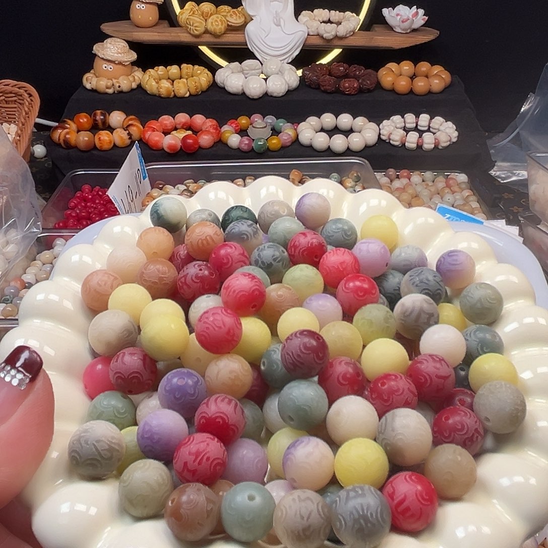 菩提根/象牙果手串微瑕卡11/12多宝六字500颗