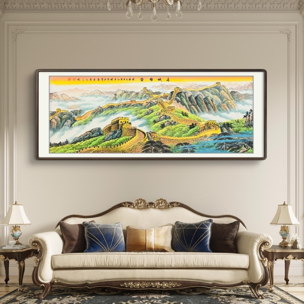 《长城雄风》国画六尺横幅长城纯手绘挂画客厅会议室作品文玩探宝