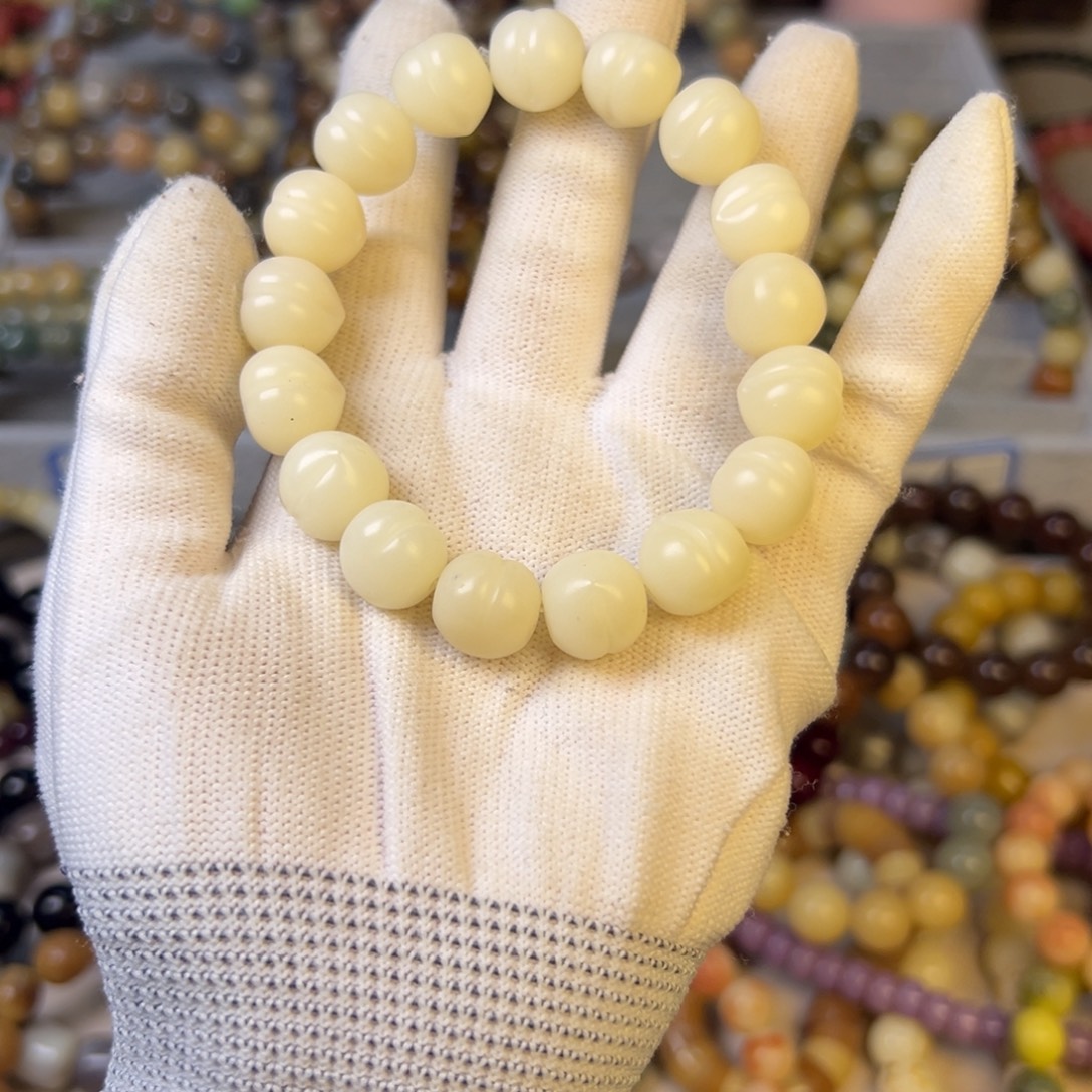 手串菩提根/象牙果干磨白玉小桃子卡12×13
