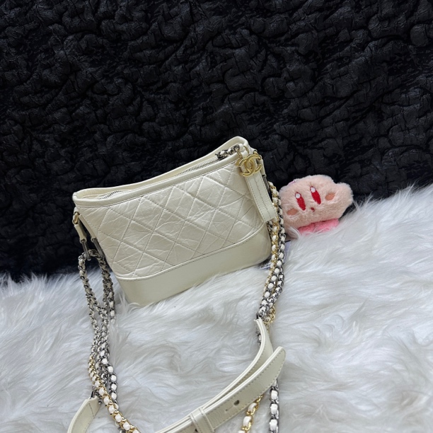 95新 Chanel/香奈儿 香奈儿白色小号流浪斜挎包