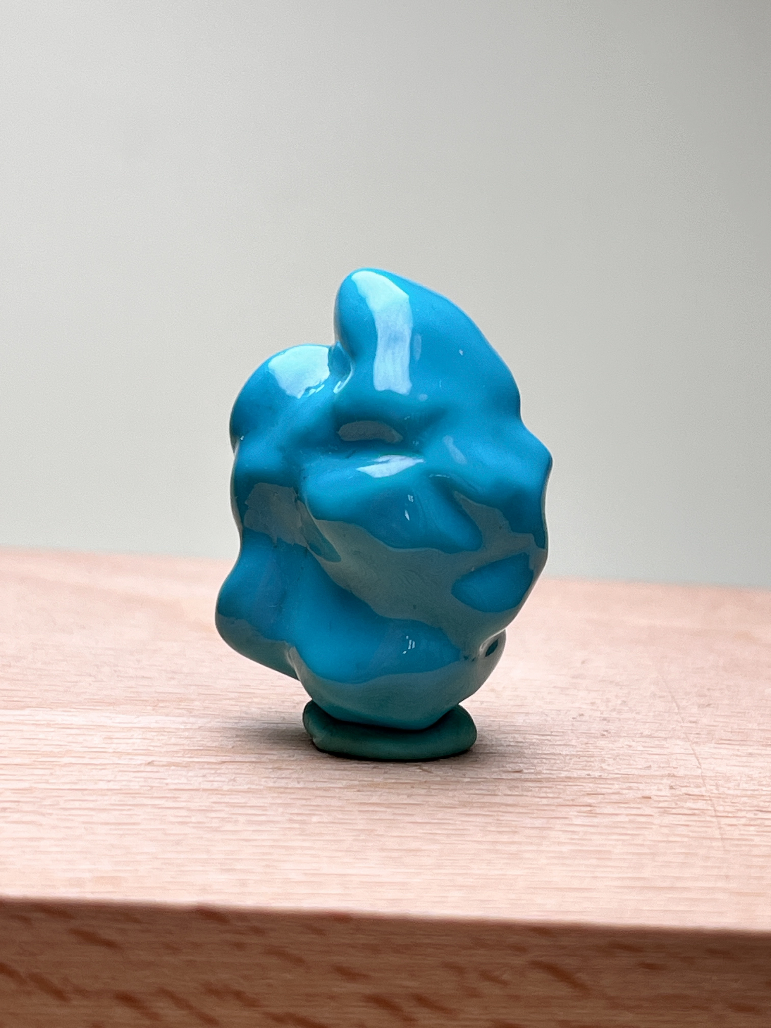 原矿高瓷蓝色随型吊坠挂件手把件