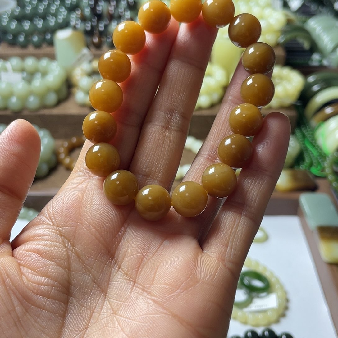 和田玉手链未镶嵌耕***.